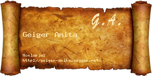 Geiger Anita névjegykártya